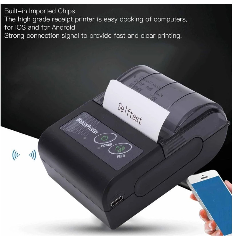Mini Impressora 58mm Portátil Bluetooth Térmica Android Ios Sem Fio Celular Sem Tinta em Oferta na Shopee