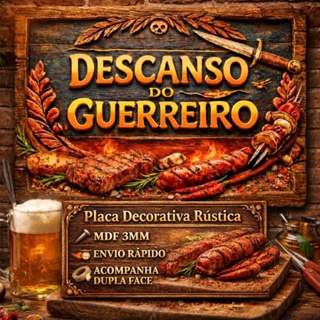Placa Decorativa 32cm Área Churrasqueira Bar Gourmet - MDF 3mm Rústico - Vários Modelos em Oferta na Shopee