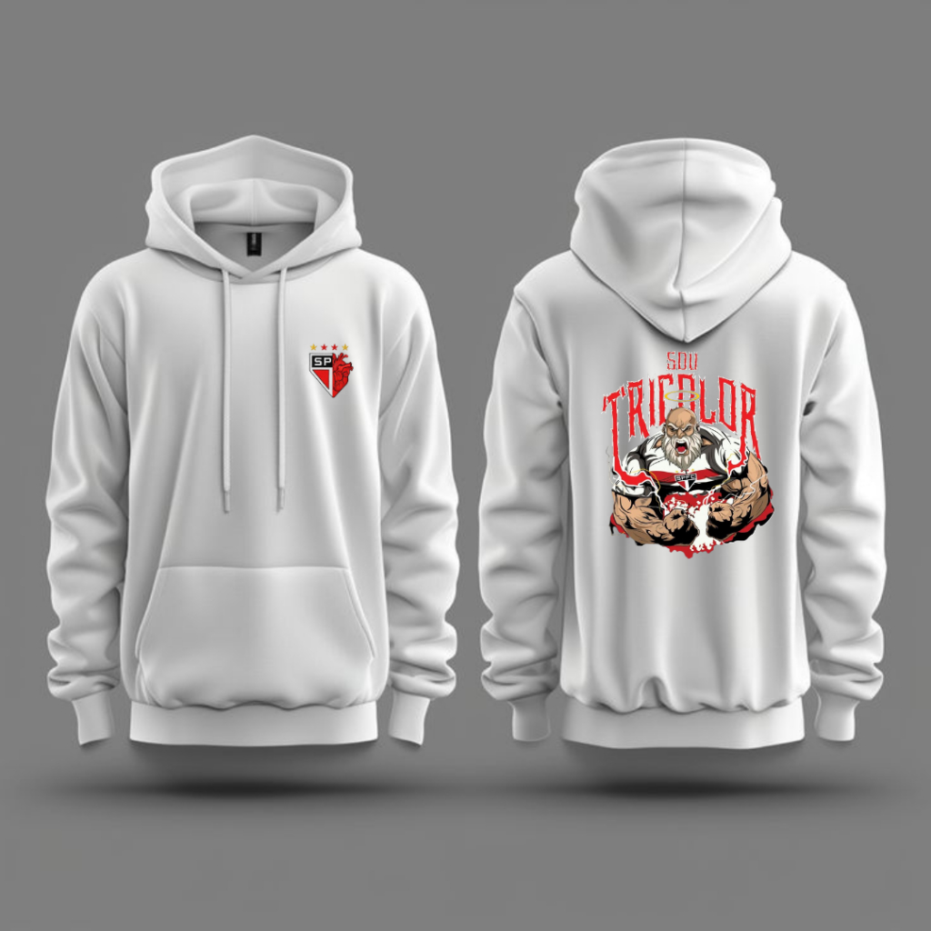 Blusa Casaco Moletom Com Capuz Flanelado Tricolor Inverno Elegante São Paulo em Oferta na Shopee