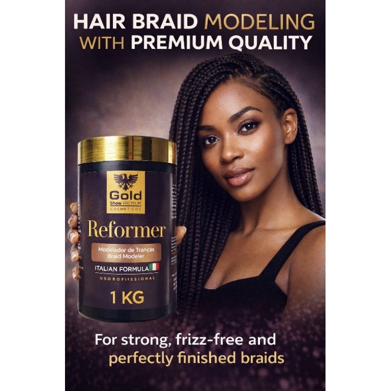 Pomada Modeladora REFORMER Para Tranças Box Braids Nagô Baby Hair Golg Show Cosméticos em Oferta na Shopee