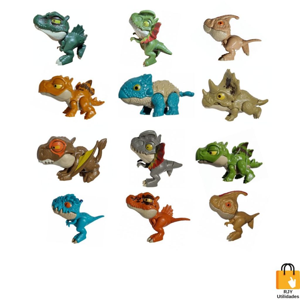 Brinquedo Dinossauros Animal Jurassic T-Rex Morde Dedo Articulável Flexivel Móvel Criativo Viral