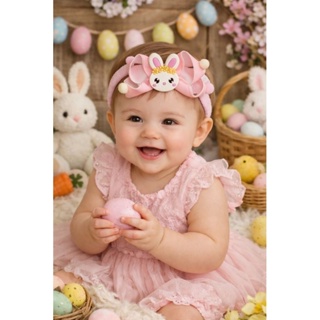 Tiara coelhinha da páscoa, laço coelhinho rosa de cabelo para menina em Oferta na Shopee