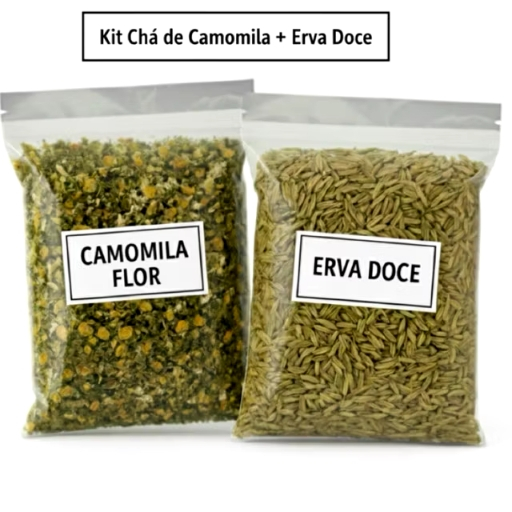 Imagem Kit Relaxante Erva-Doce e Camomila Premium Chá Calmante Natural