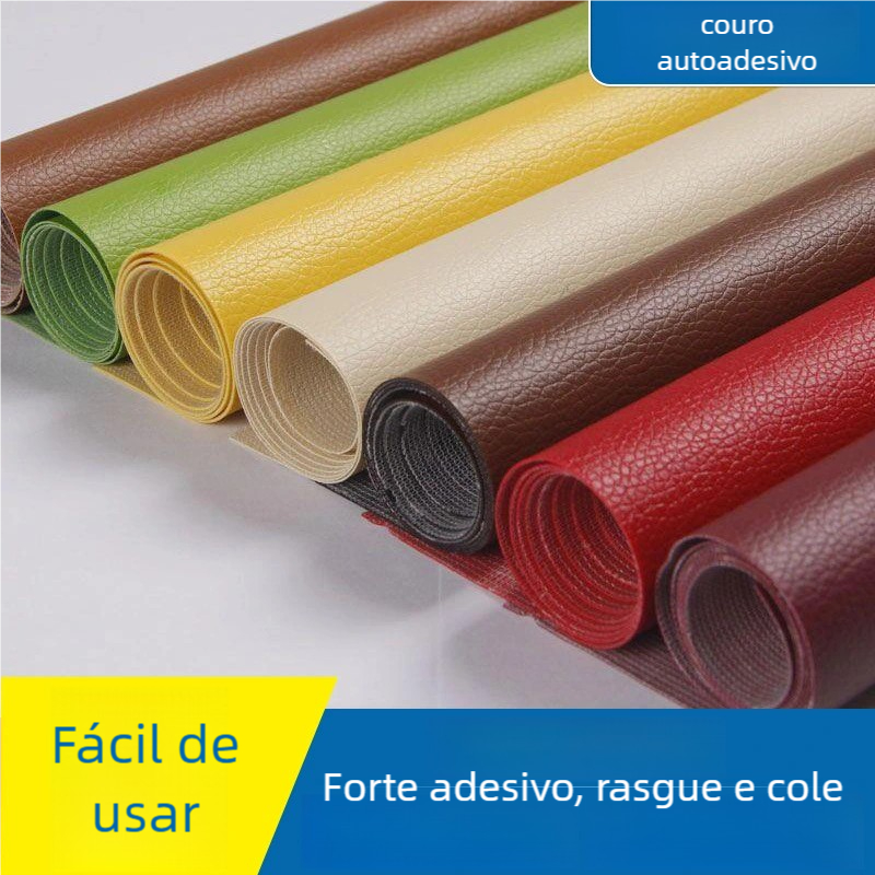 50*137CM Adesivo de Couro Autocolante Resistente para Reparo de Sofás e Cadeiras