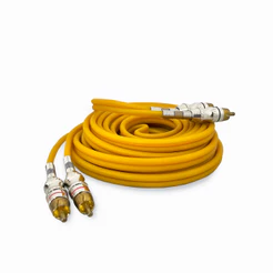 Cabo Rca Profissional Blindado Banhado Ouro 4 Machos 3 Metros Amarelo Transparente Fosco