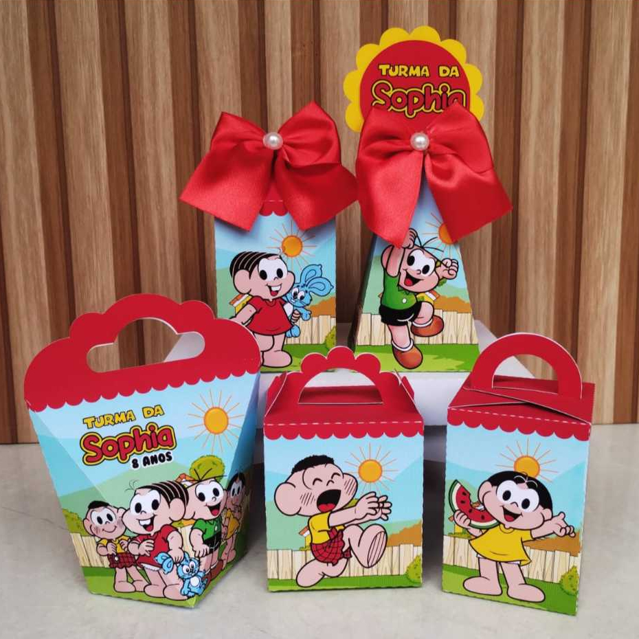 Kit Festa Personalizados Turma da Mônica PEGUE E MONTE l Lembrancinhas l Caixinhas para Festas l Festa Infantil.