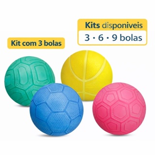 Kit 3 Bolas Pequenas Infantil Vinil n3  Diversão Cores Variadas em Oferta na Shopee