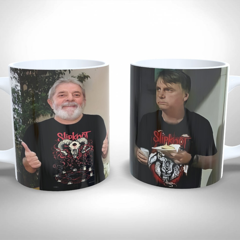 Caneca Personalizada Bolso e Lulinha Metaleiro Slipknot Meme - Presente
