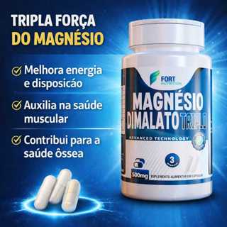 Magnésio Dimalato Triplo - 120 Cápsulas 500mg -  Magnésio Quelato e Cloreto Magnésio P.A 120 cápsulas em Oferta na Shopee