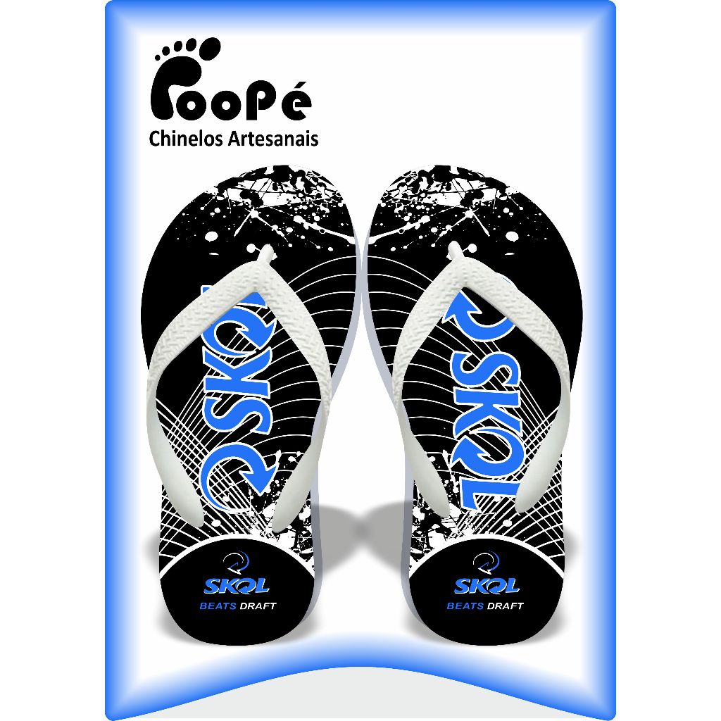 kits 12 Chinelos variados Personalizado corporativo #SKQL Beats Draft Estiloso e Confortável, Antiderrapante, Unissex