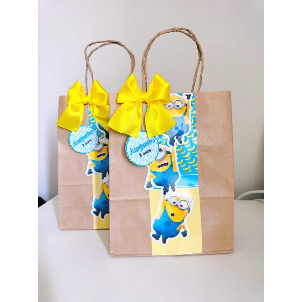 Sacola Kraft Personalizada 20x15 | Lembrancinha Festa Infantil | Nome, Idade e Tema