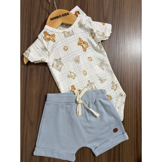 Conjunto Mini&Co Algodao Egipcio Body e Short P ao 02 Coleção Nova em Oferta na Shopee