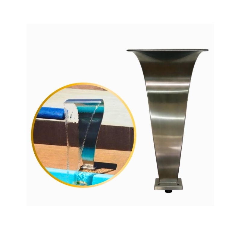 Cascata Para Piscina 70x38 Cm Aço Inox Naja Media 70cm Inox 304