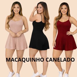 Macaquinho Alca Canelado Curto Confortavél em Oferta na Shopee