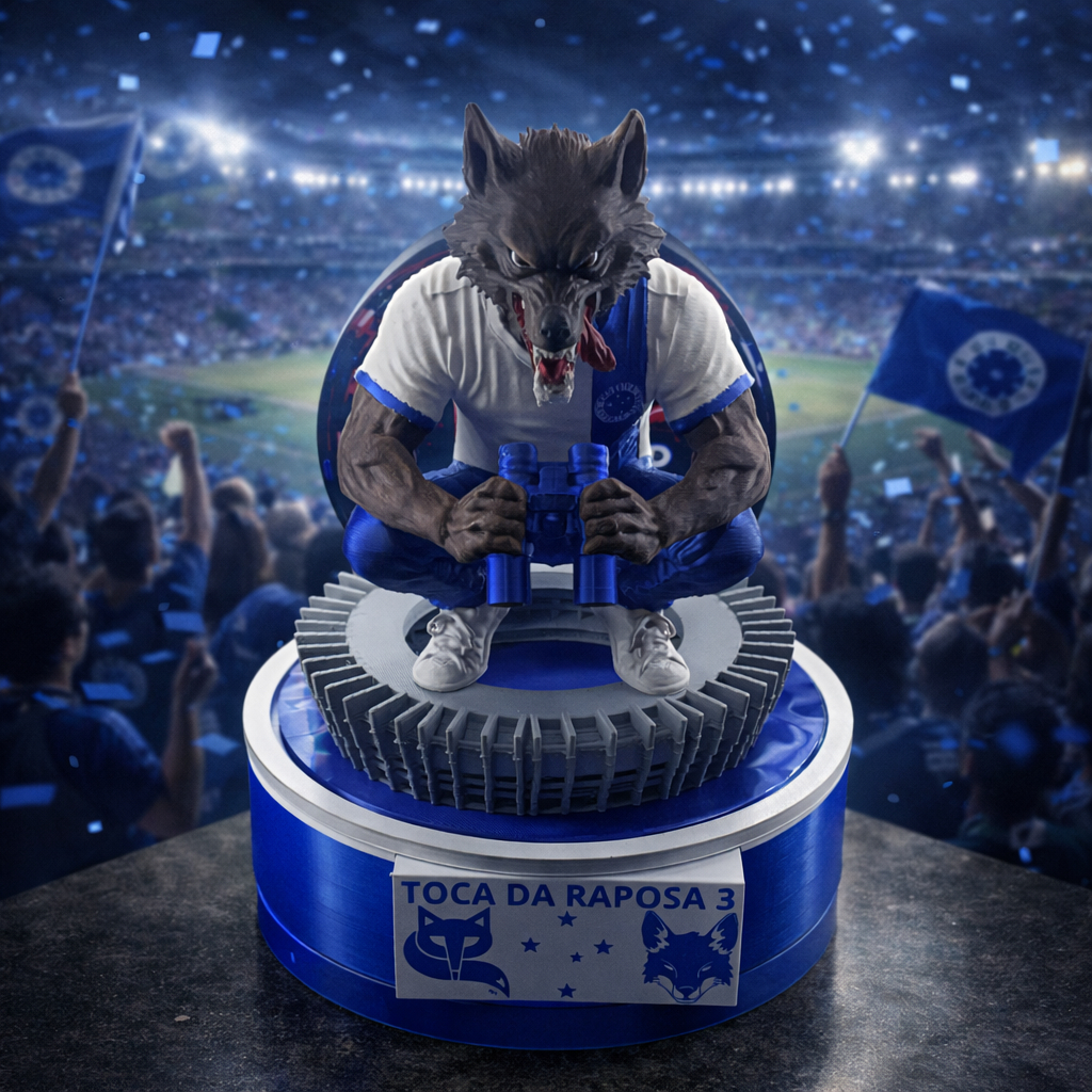 Mascote 3d miniatura Mafia Azul cabuloso Rapozão rei de copas