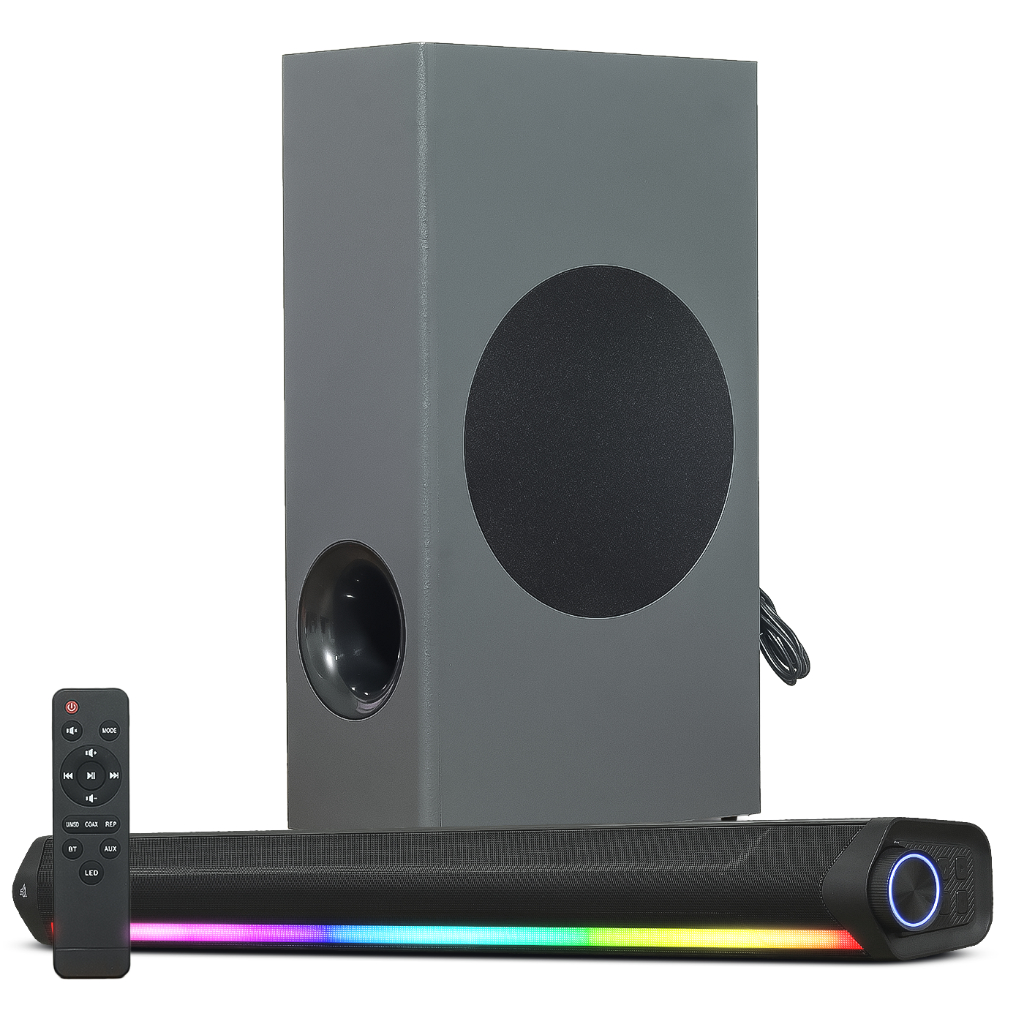Home Theater Com Subwoofer Soundbar Bluetooth para Smart Tv Caixa De Som Rgb P2 Usb Original Knup em Oferta na Shopee