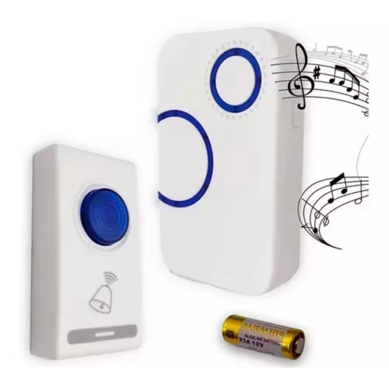 Campainha sem Fio Longo Alcance 100 metros Bivolt 38 Toques Prova Dágua