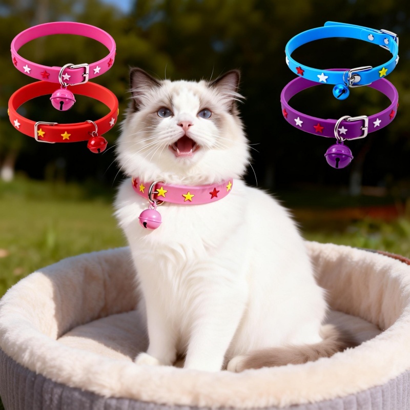 Coleira Ajustável com Sino para  Gatos - Confortável, Segura, Várias Cores, Tamanho G21042 em Oferta na Shopee