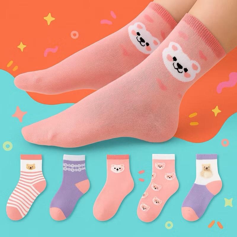 Kit Meias Infantis Menina | Cano Longo | Estampadas | 3 a 24 Pares em Oferta na Shopee