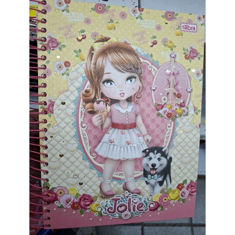 Caderno Jolie 16 matérias - 320 folhas  - Jolie Tilibra antigo vintage raro