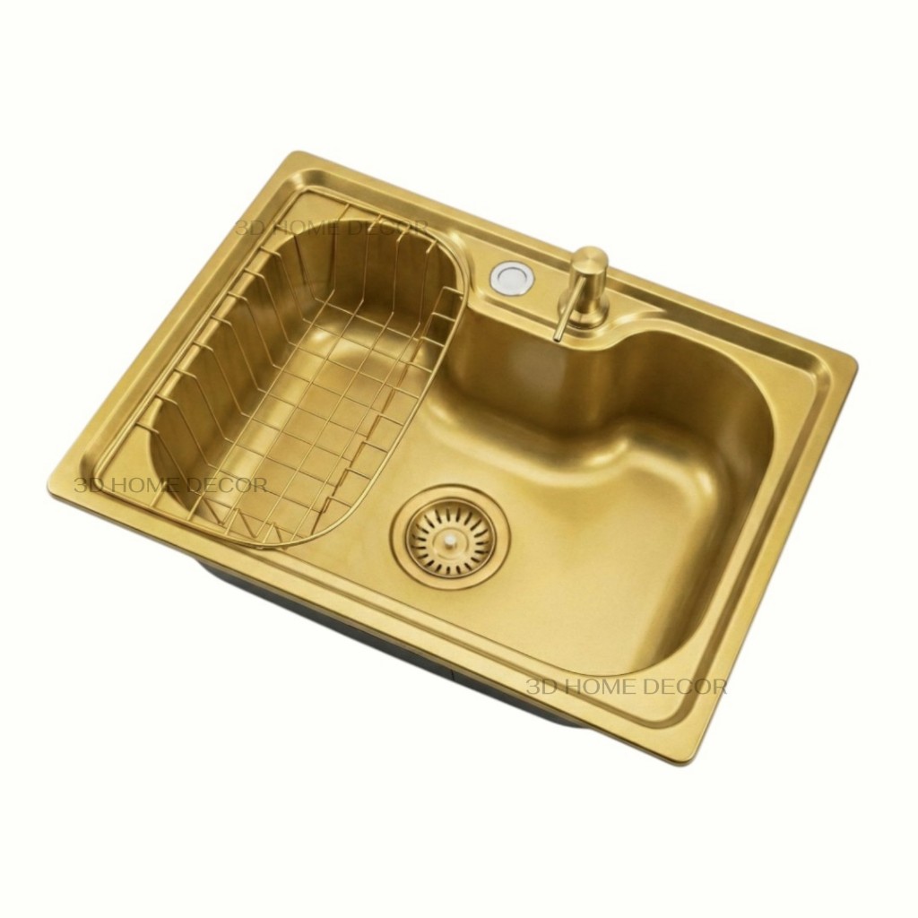 Cuba de Cozinha Dourada 50 CM 60 CM Aço INOX Cuba Gourmet de Cozinha Dourada Embutir ou Sobrepor Cuba