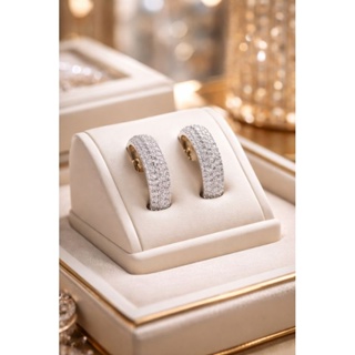 Anel Cravejado Luxo prata ouro Aço inoxidável em Oferta na Shopee