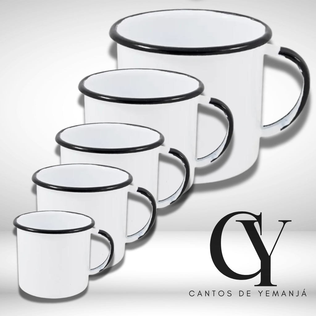 Caneca Esmaltada Modelo Ágata Vários Tamanhos - Umbanda / Candomblé