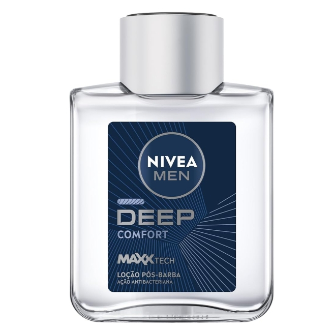 NIVEA MEN Deep Comfort Loção Pós-Barba 100ml, Hidrata e Acalma, Alívio Imediato, Previne Irritações, Ação Antibacteriana