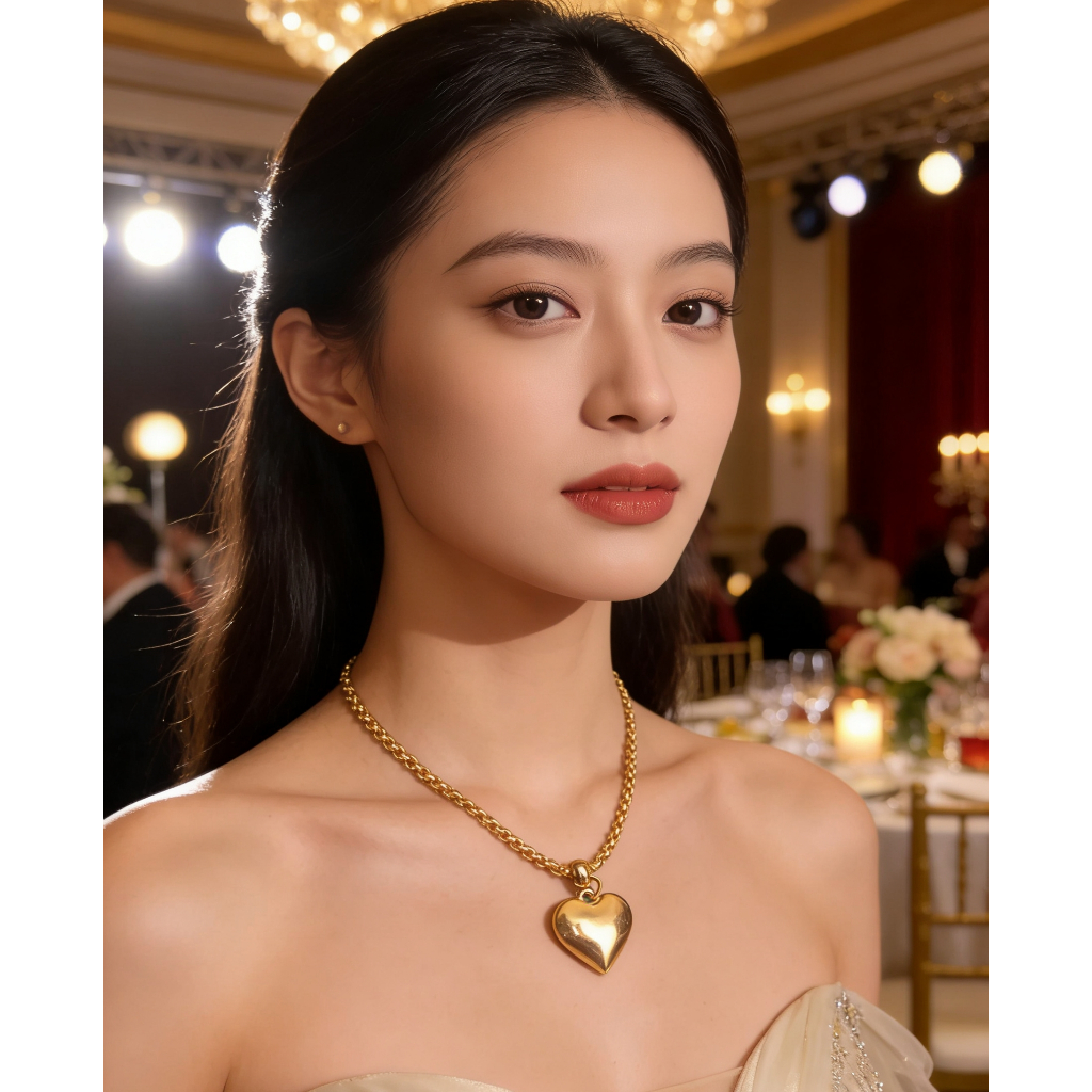 ColarcordãoFeminino comcoraçãoliso-Eloportuguês45cm 6mm18k em Oferta na Shopee