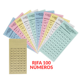 Kit 5 10 20 50 100 Cartelas de Rifa 100 Números Sorteio Evento Ação em Oferta na Shopee