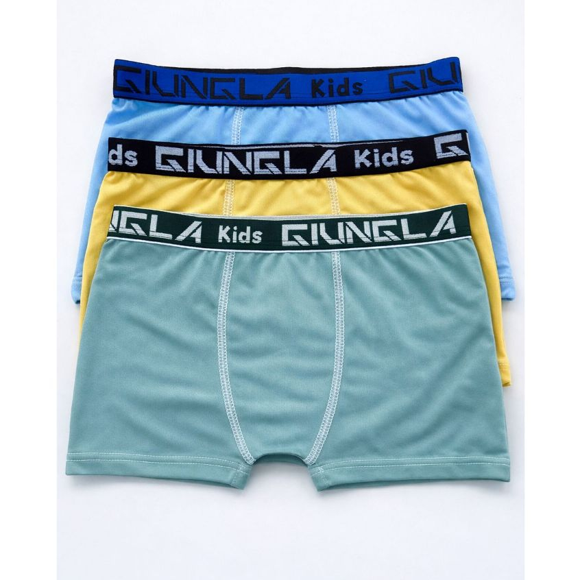 Kit 3 Cuecas Box Menino Criança Microfibra Forro 100% Algodão Conforto Lisas