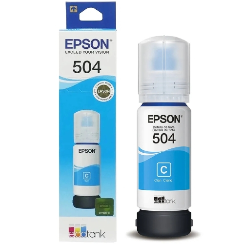 Tinta Epson T504 Original Refil Ciano 1x unidade