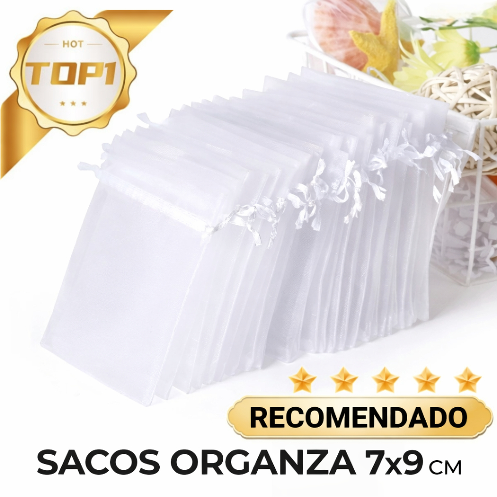 50 Saquinhos de Organza Presente - 7 x 9 cm (Escolha A Cor) Saco Guardar Lembrancinhas em Oferta na Shopee