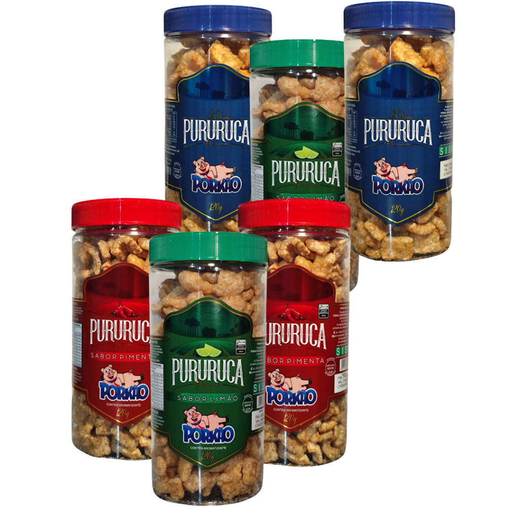 Potes Pururuca Torresmo Porkão 120g Kit 3 ou 6 Unidades Snack Festa Pele de Porco Frita na Banha — imagem 2 de 2