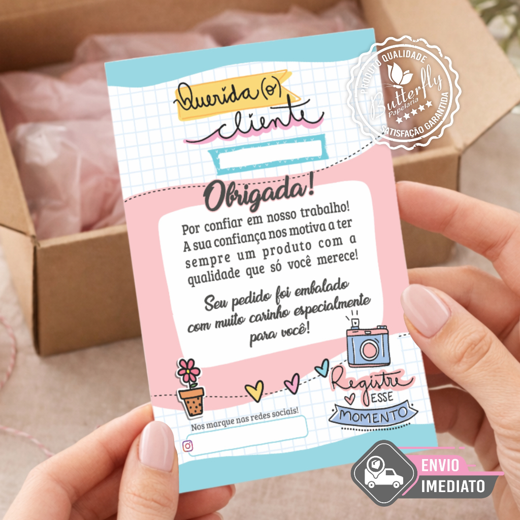 Folheto Agradecimento ao Cliente 10x14cm em Oferta na Shopee