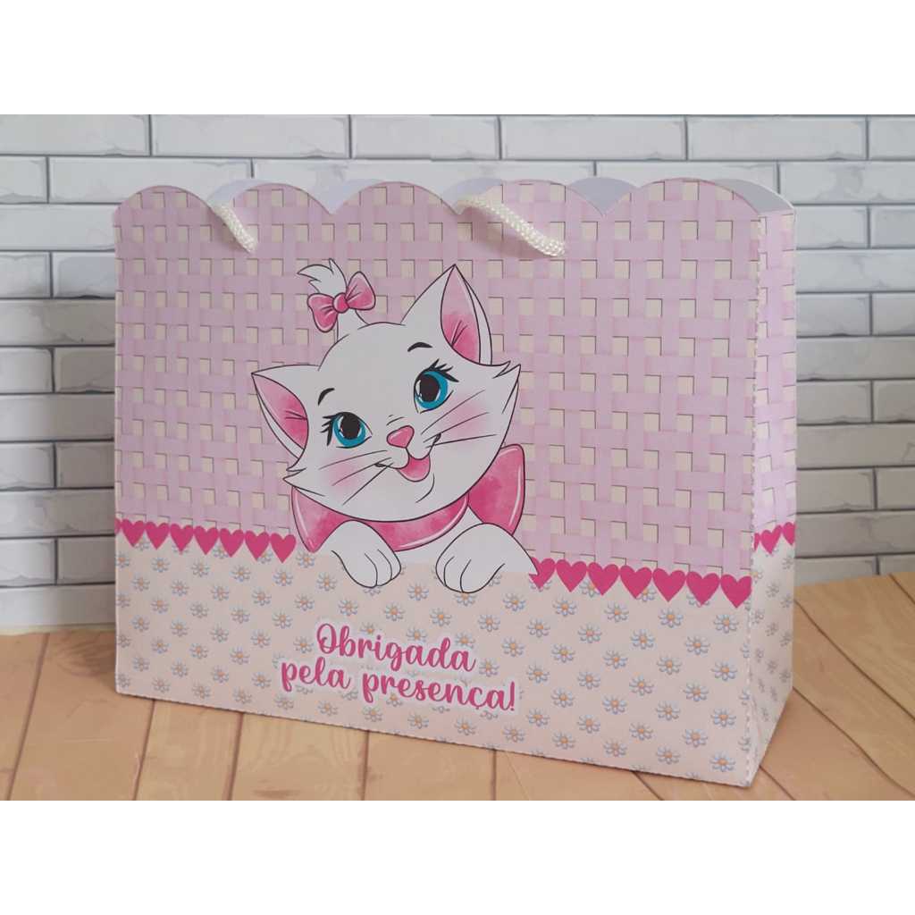Sacolinha Surpresa Personalizada Lembrancinha Gatinha Gata Marie PEGUE E MONTE