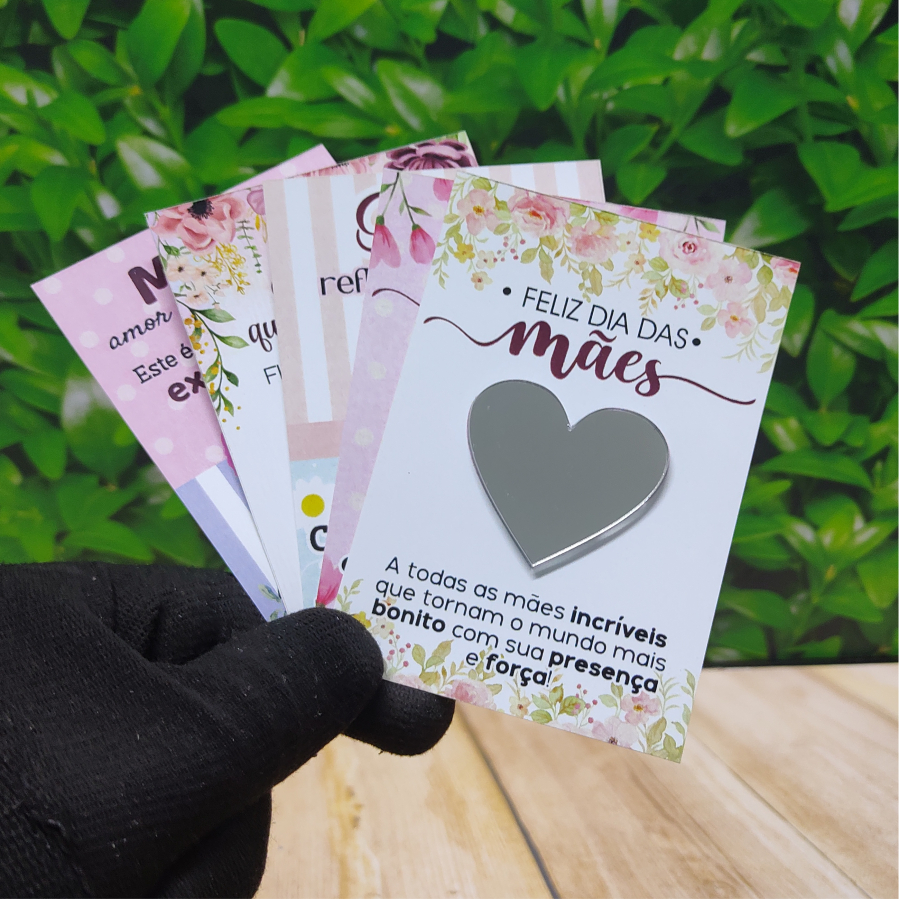 Cartão 10x7cm Feliz dia das Mães - Cartão Data Comemorativa - Cartão Agradecimento