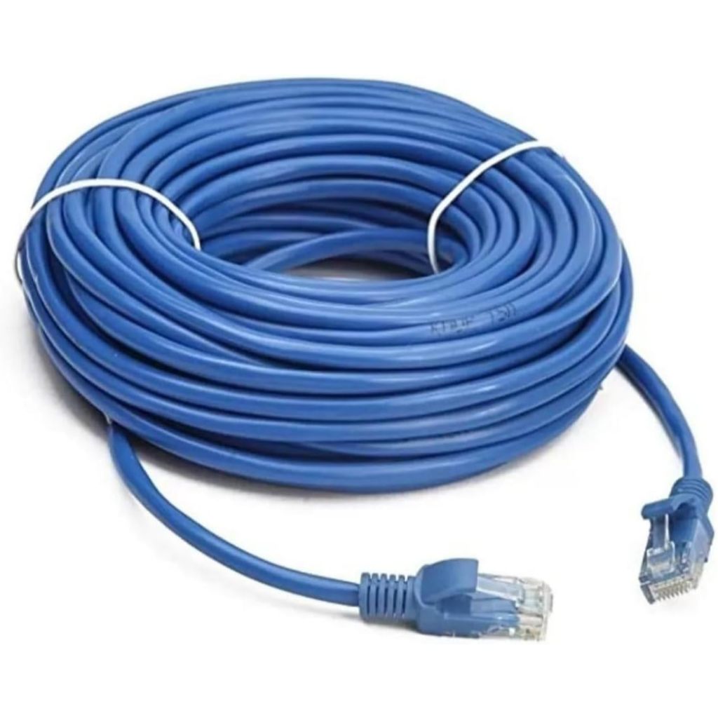 CABO DE REDE 20M AZUL RJ45 Cat5e internet alta velocidade