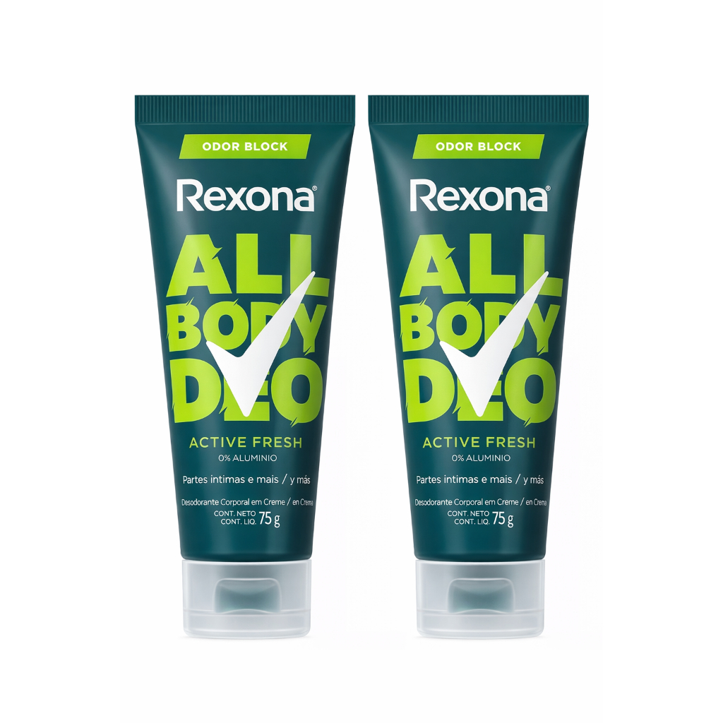 KIT 2UN Rexona All Body Desodorante Creme Active Fresh 75g