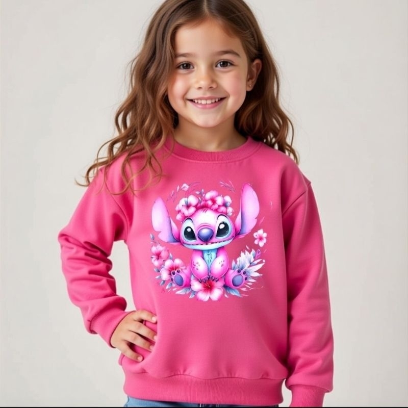 Blusa de Frio Moletom Infantil Stitch Tamanho 10 em Oferta na Shopee