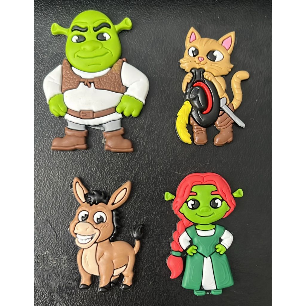 Kit 4 Pins SHREK | Pingente Emborrachado para Bababuche | Divertidos e Criativos