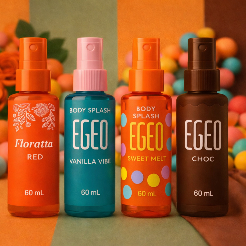 Kit 4 Body Splash Feminino Importado Egeo & Floratta Fragrâncias Leves e Refrescantes