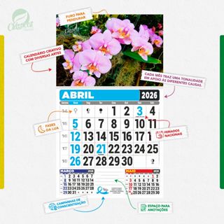 Folhinha De Parede - Calendário 2026 - Paisagens Lindas em Oferta na Shopee