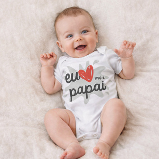 Body Bebê Eu Amo Meu Papai Frase Família Personagem Super Herói Bori 100% Algodão Calcinha Bunda Ric em Oferta na Shopee