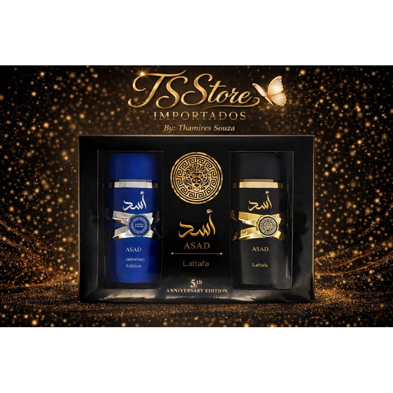 Kit Perfume Masculino Lattafa ASAD EDP 100 ml + Perfume ASAD Zanzibar EDP 100ml em Oferta na Shopee