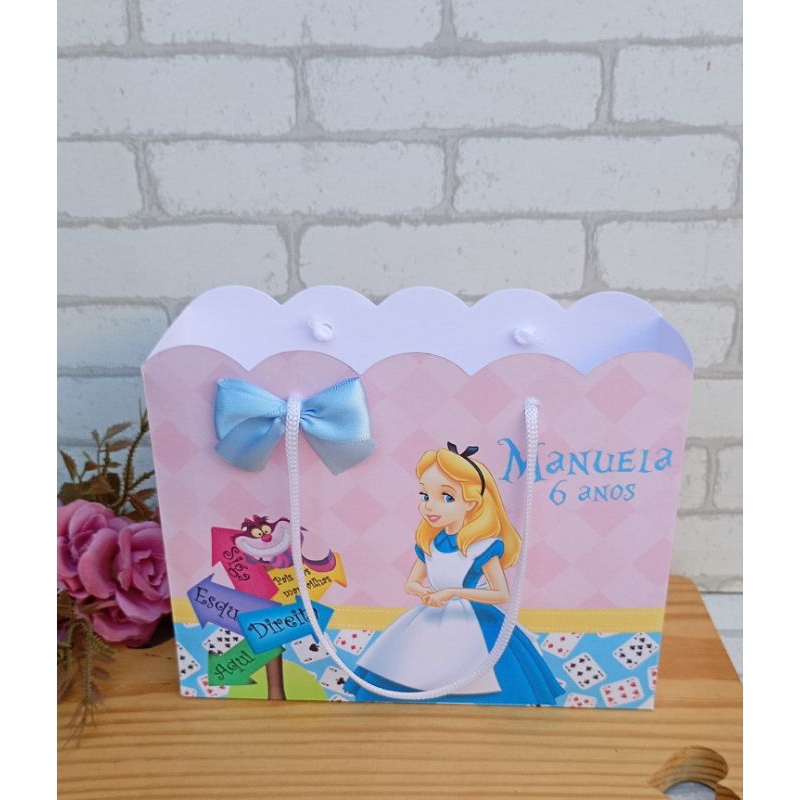 Sacolinha Alice no País das Maravilhas Kit festa | Personalizados | Aniversários | Papelaria  | caixinhas lembrancinhas