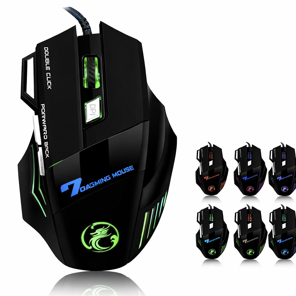 Mouse gamer para jogo computador 3200dpi com LED laser RGB X7 USB botões profissional