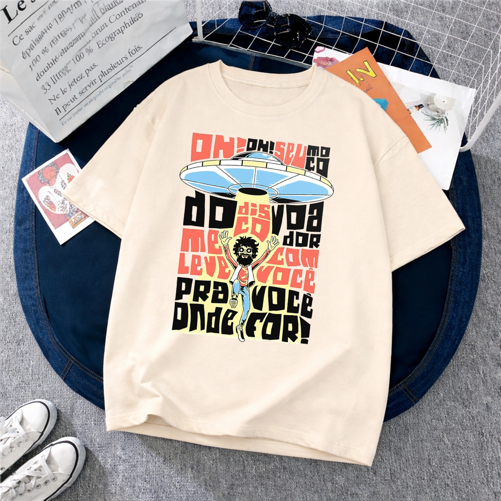 Camiseta Unissex Raul Seixas Disco Voador MPB Música Nacional