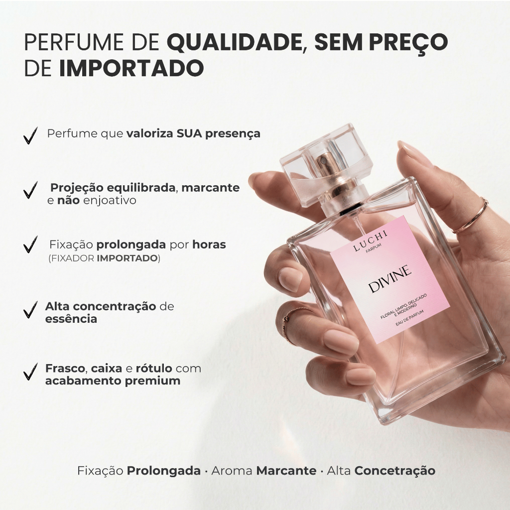 Perfume Feminino Divine Luchi Parfum (Aroma importado) - Alta fixação