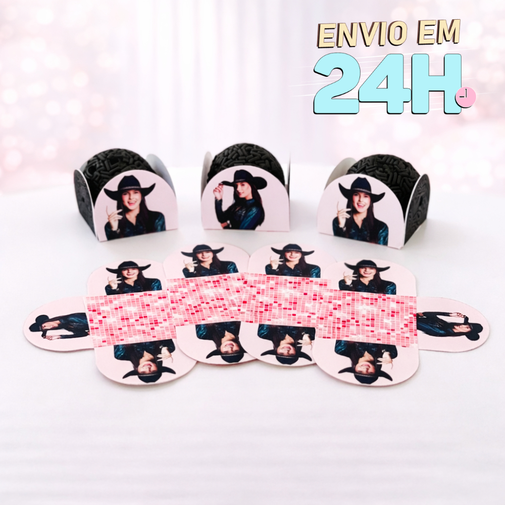 Forminha de Doces Ana Castela Boiadeira Personalizada no Tema /Lembrancinha de Festa /Aniversário